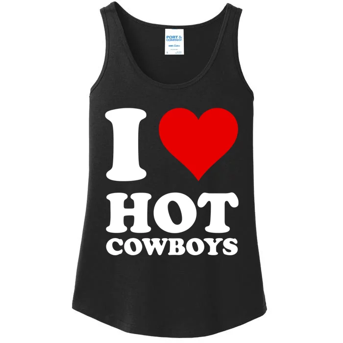 I Love Hot Cowboys I Heart Cowboys Funny Country Western Ladies Essential Tank