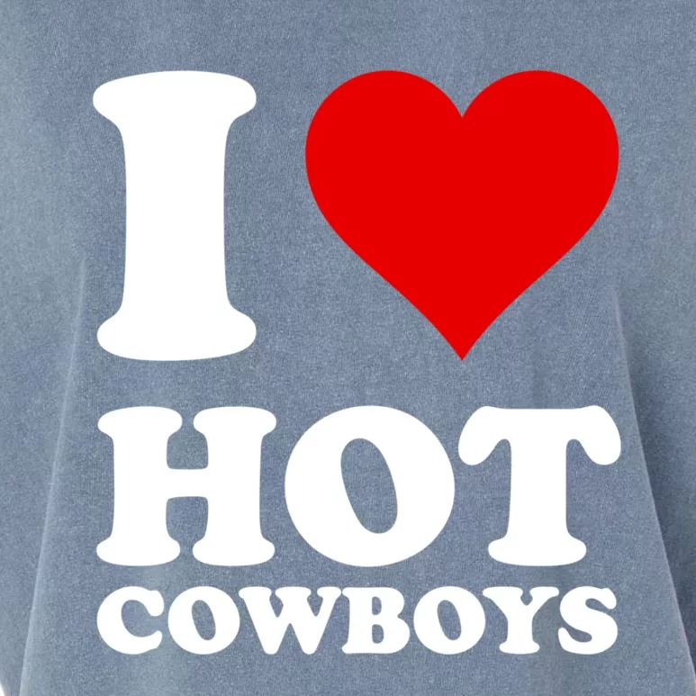 I Love Hot Cowboys I Heart Cowboys Funny Country Western Garment-Dyed Women's Muscle Tee