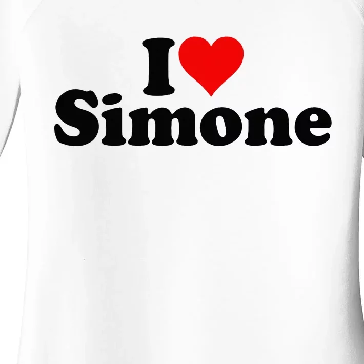 I Love Heart Simone Women's Perfect Tri Tunic Long Sleeve Shirt