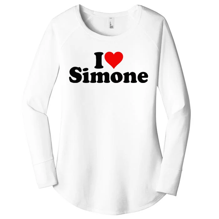 I Love Heart Simone Women's Perfect Tri Tunic Long Sleeve Shirt