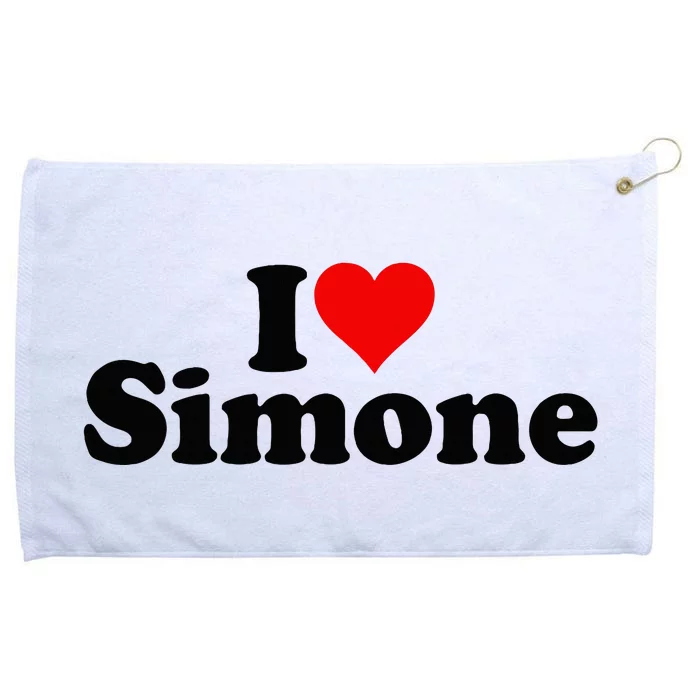 I Love Heart Simone Grommeted Golf Towel