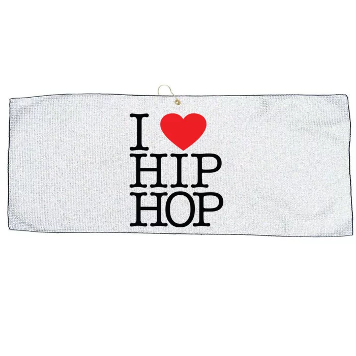 I Love Hip Hop Heart Rap And Hip Hop Fan Large Microfiber Waffle Golf Towel