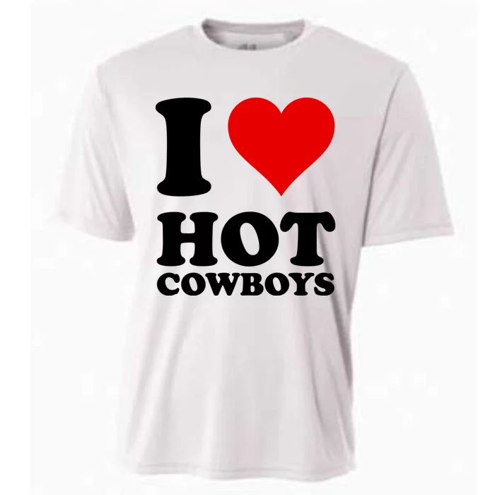 I Love Hot Cowboys I Heart Cowboys Funny Country Western Cooling Performance Crew T-Shirt