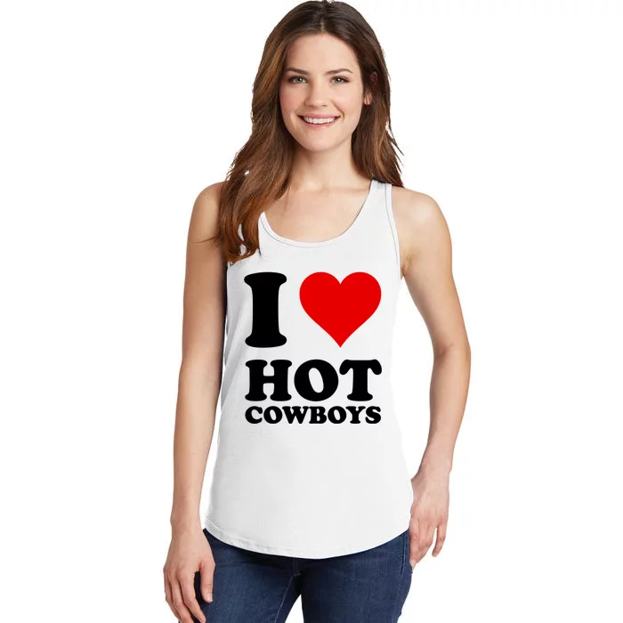 I Love Hot Cowboys I Heart Cowboys Funny Country Western Ladies Essential Tank