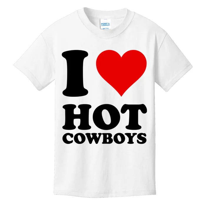 I Love Hot Cowboys I Heart Cowboys Funny Country Western Kids T-Shirt