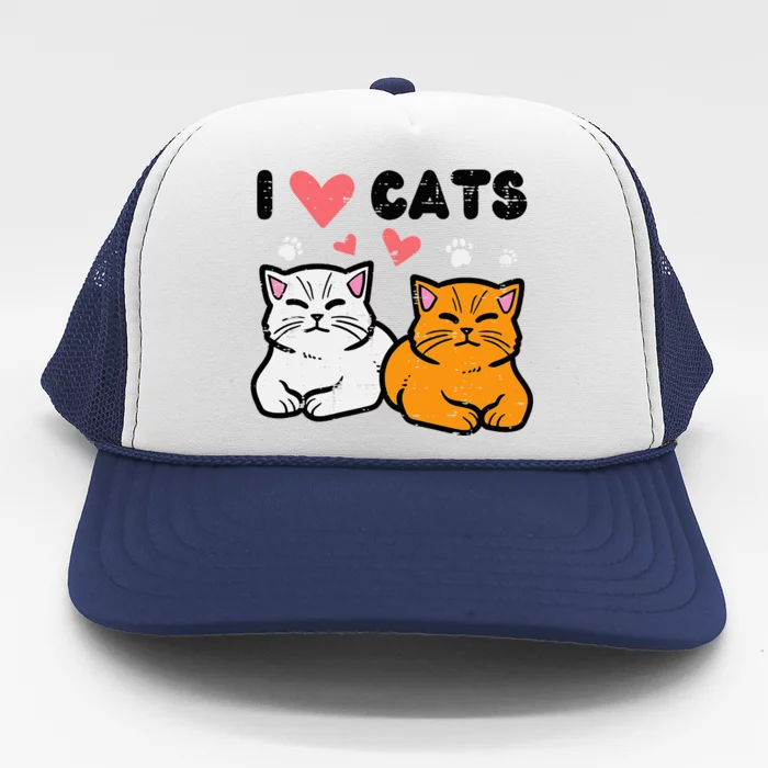 I Love Heart Cats Cute Kittens Pet Trucker Hat