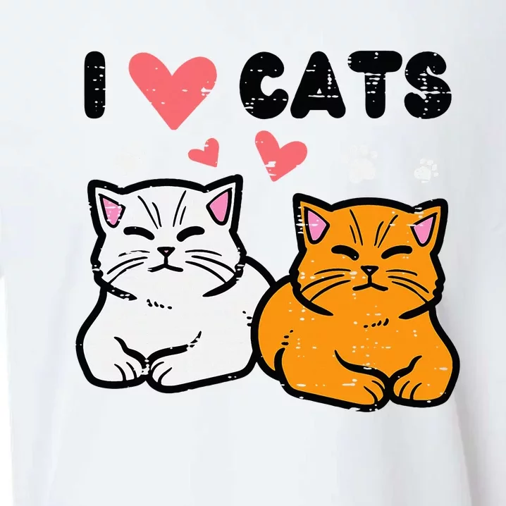 I Love Heart Cats Cute Kittens Pet Sueded Cloud Jersey T-Shirt