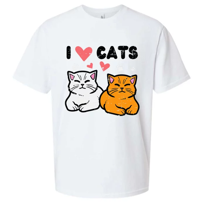 I Love Heart Cats Cute Kittens Pet Sueded Cloud Jersey T-Shirt