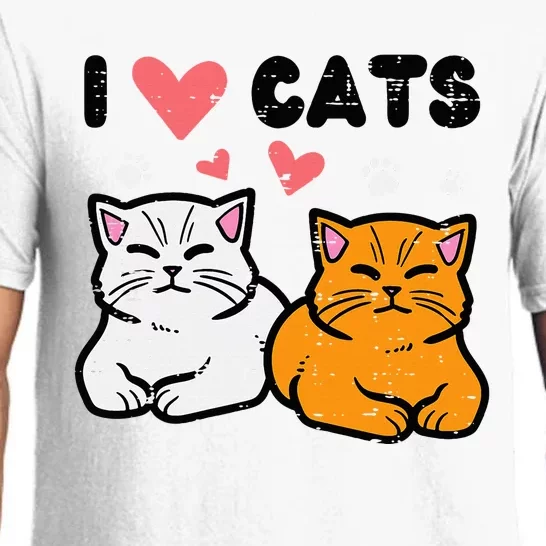 I Love Heart Cats Cute Kittens Pet Pajama Set