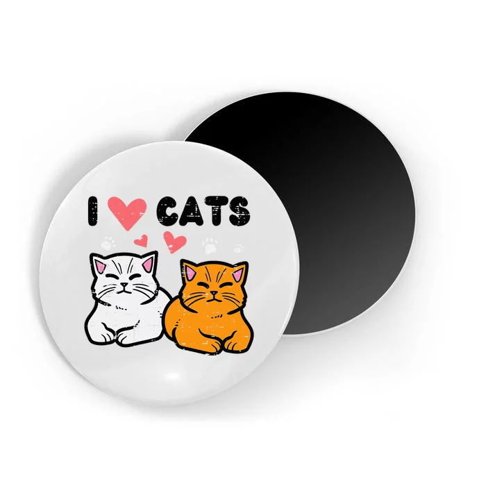 I Love Heart Cats Cute Kittens Pet Magnet