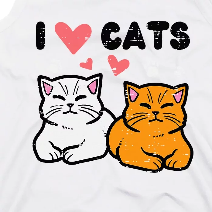 I Love Heart Cats Cute Kittens Pet Tank Top