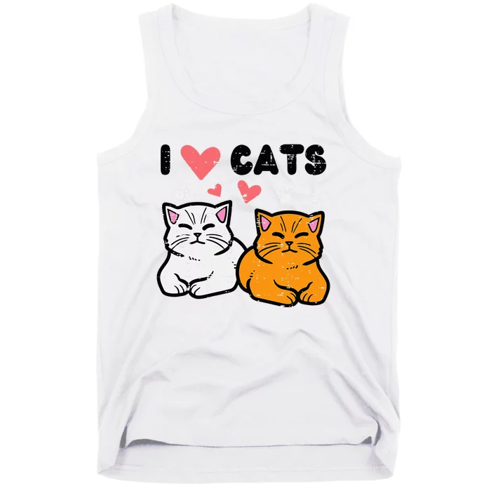 I Love Heart Cats Cute Kittens Pet Tank Top