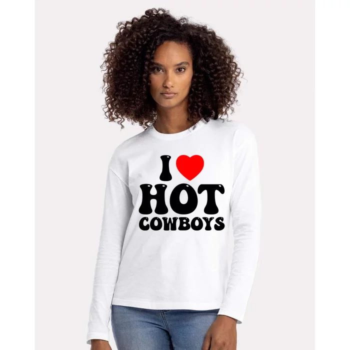 I Love Hot Cowboys, I Heart Hot Cowboys Lover Womens Cotton Relaxed Long Sleeve T-Shirt