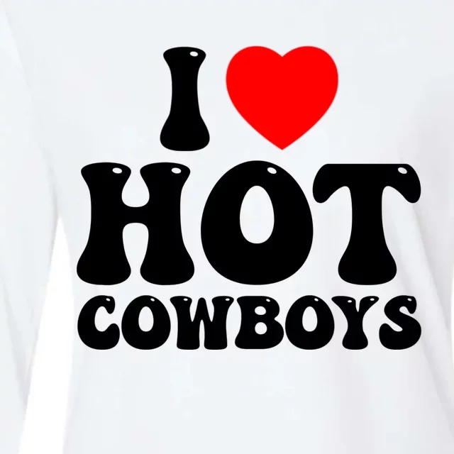 I Love Hot Cowboys, I Heart Hot Cowboys Lover Womens Cotton Relaxed Long Sleeve T-Shirt