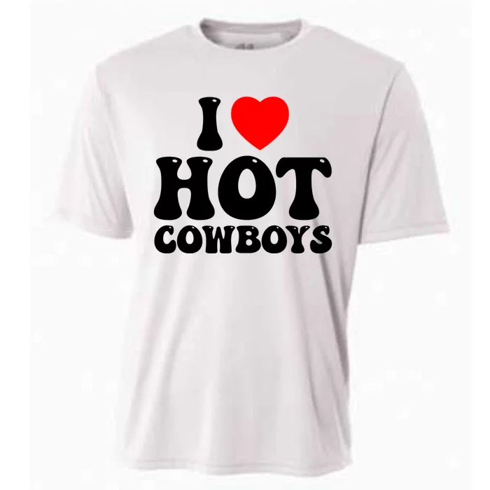 I Love Hot Cowboys, I Heart Hot Cowboys Lover Cooling Performance Crew T-Shirt