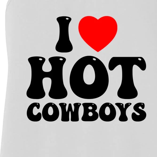 I Love Hot Cowboys, I Heart Hot Cowboys Lover Women's Racerback Tank