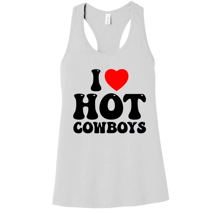 I Love Hot Cowboys, I Heart Hot Cowboys Lover Women's Racerback Tank