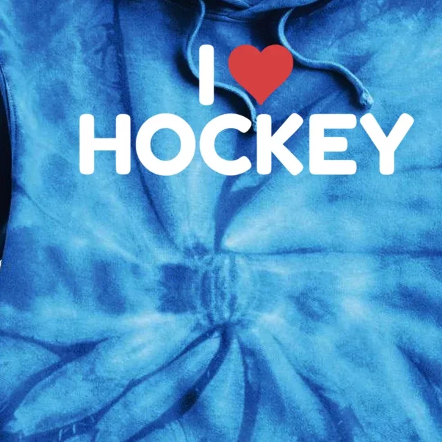 I Love Hockey Gift Tie Dye Hoodie