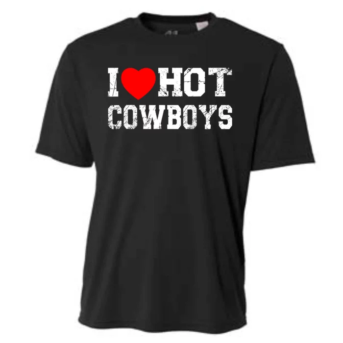 I Love Hot Cowboys, I Heart Hot Cowboys Lover Cooling Performance Crew T-Shirt