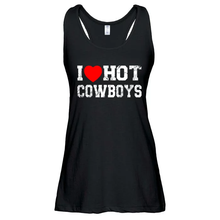 I Love Hot Cowboys, I Heart Hot Cowboys Lover Ladies Essential Flowy Tank