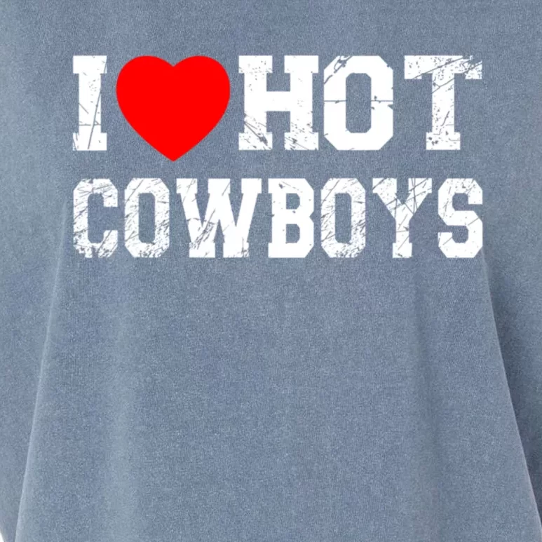 I Love Hot Cowboys, I Heart Hot Cowboys Lover Garment-Dyed Women's Muscle Tee