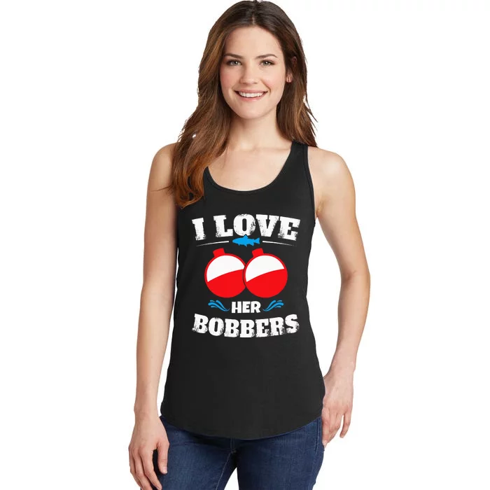 I Love Her Bobbers Funny Fishing Matching Ladies Essential Tank