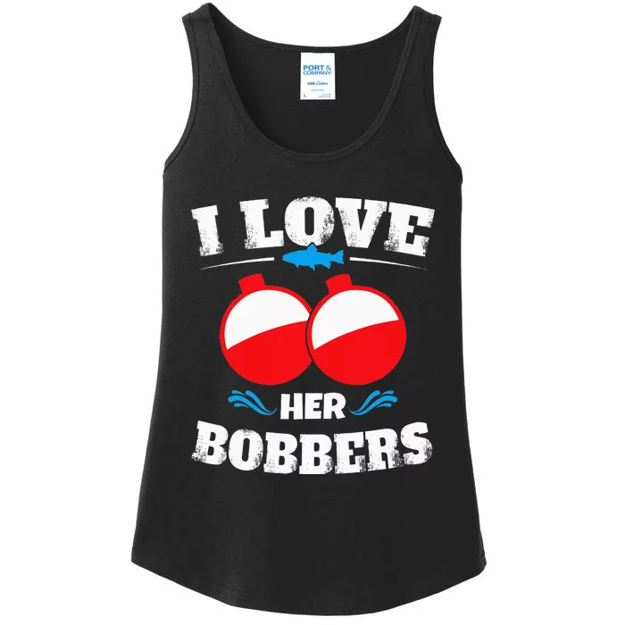 I Love Her Bobbers Funny Fishing Matching Ladies Essential Tank