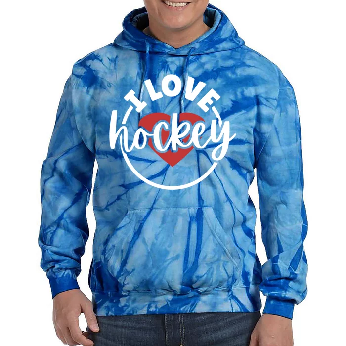 I Love Hockey Great Gift Tie Dye Hoodie