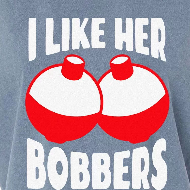 I Like Her Bobbers Funny Fishing Couples Gifts Garment-Dyed Women's Muscle Tee