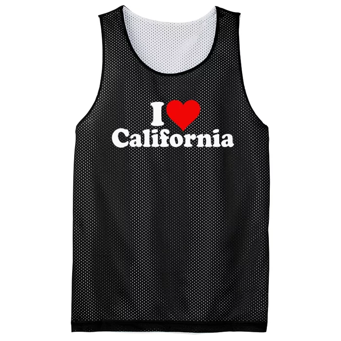 I LOVE HEART CALIFORNIA CALI STATE Mesh Reversible Basketball Jersey Tank