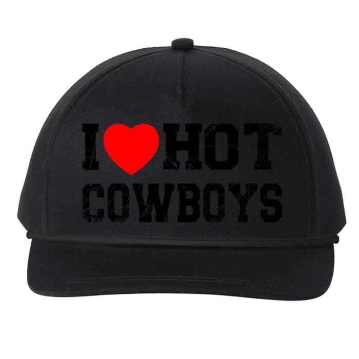 I Love Hot Cowboys, I Heart Hot Cowboys Lover Snapback Five-Panel Rope Hat