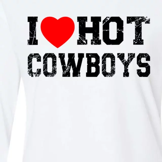 I Love Hot Cowboys, I Heart Hot Cowboys Lover Womens Cotton Relaxed Long Sleeve T-Shirt