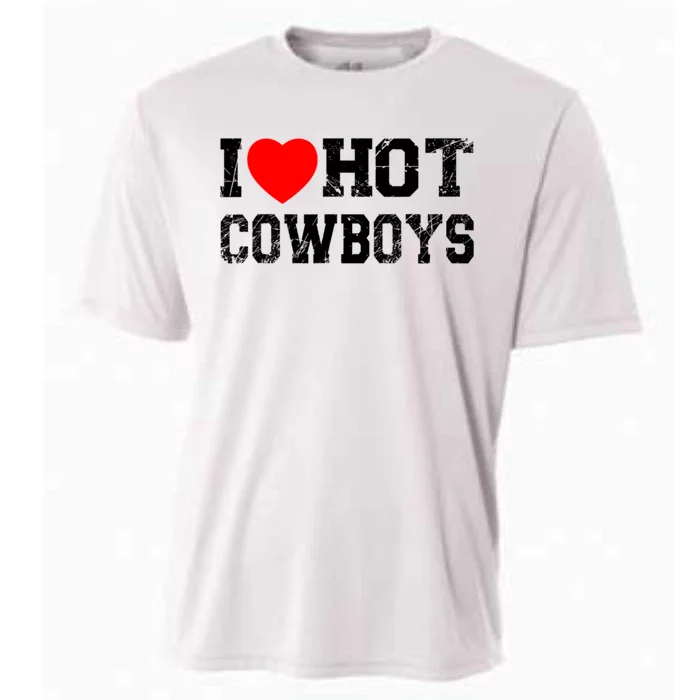 I Love Hot Cowboys, I Heart Hot Cowboys Lover Cooling Performance Crew T-Shirt