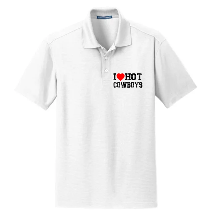 I Love Hot Cowboys, I Heart Hot Cowboys Lover Dry Zone Grid Performance Polo