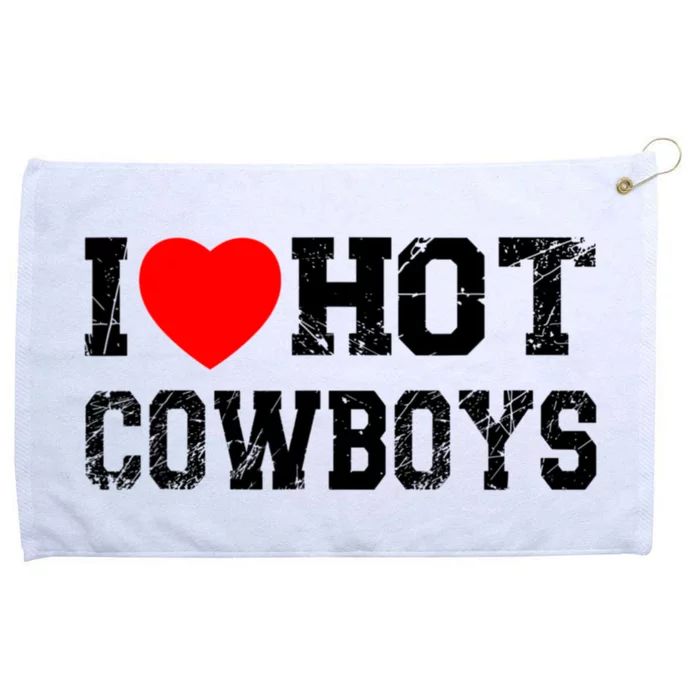 I Love Hot Cowboys, I Heart Hot Cowboys Lover Grommeted Golf Towel