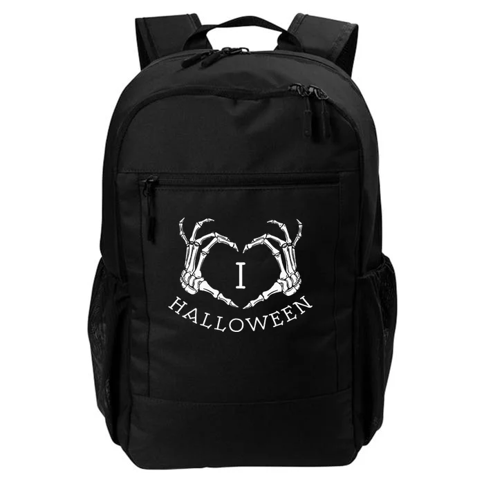 I Love Halloween Skeleton Heart October Fall Daily Commute Backpack