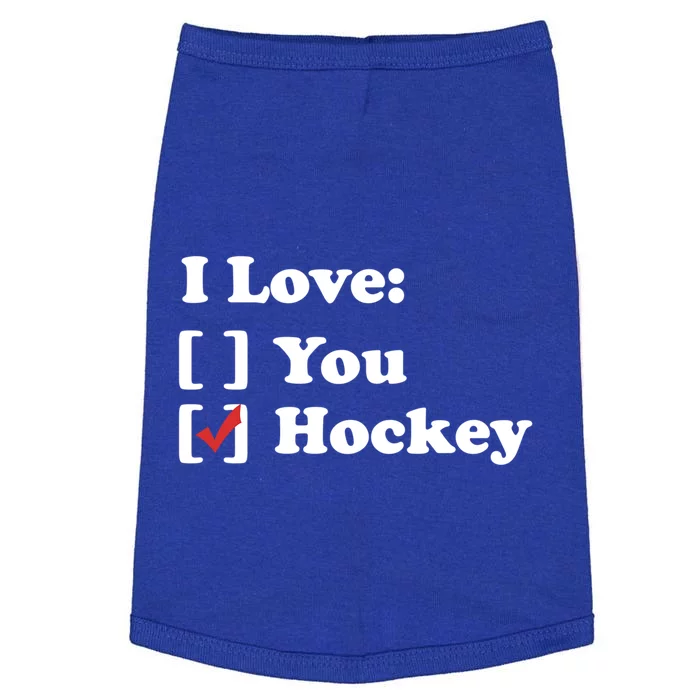 I Love Hockey Gift Doggie Tank