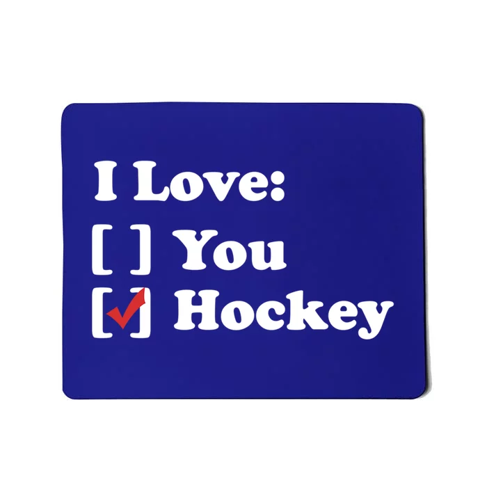 I Love Hockey Gift Mousepad