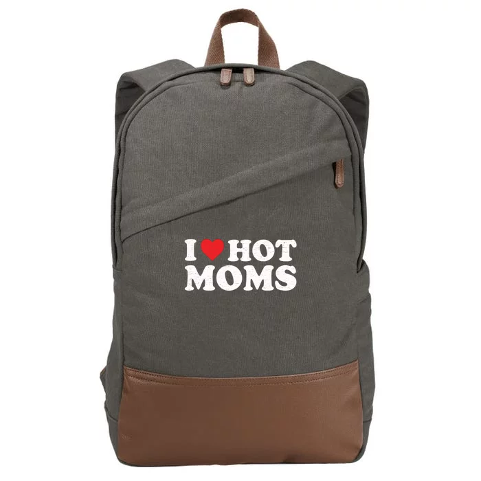 I Love Hot Moms Retro Vintage Gift Cotton Canvas Backpack