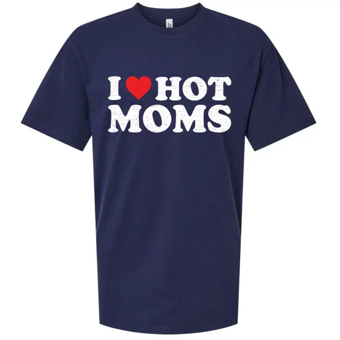 I Love Hot Moms Retro Vintage Gift Sueded Cloud Jersey T-Shirt