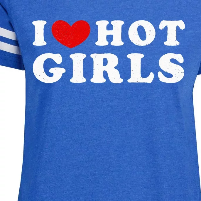 I Love Hot I Heart Hot Enza Ladies Jersey Football T-Shirt