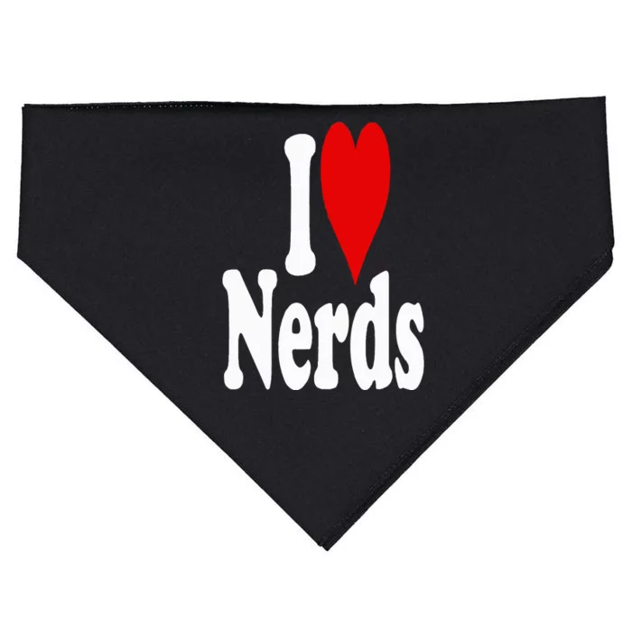 I LOVE HEART NERDS GEEKS USA-Made Doggie Bandana