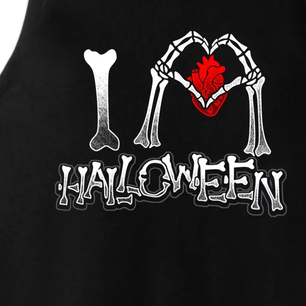 I Love Halloween Spooky Skeleton Bones Hands Heart Gift Meaningful Gift Ladies Tri-Blend Wicking Tank