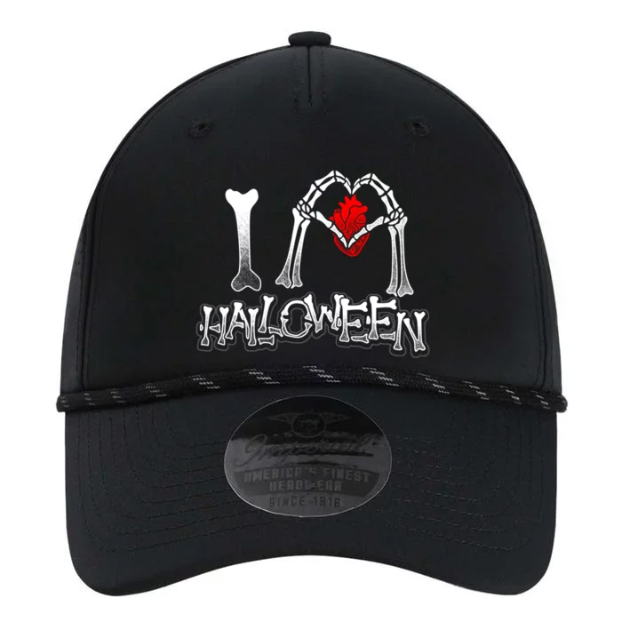 I Love Halloween Spooky Skeleton Bones Hands Heart Gift Meaningful Gift Performance The Dyno Cap