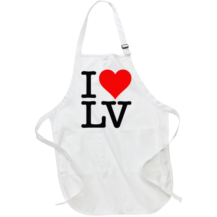 I LOVE HEART LAS VEGAS NEVADA LV Full-Length Apron With Pocket