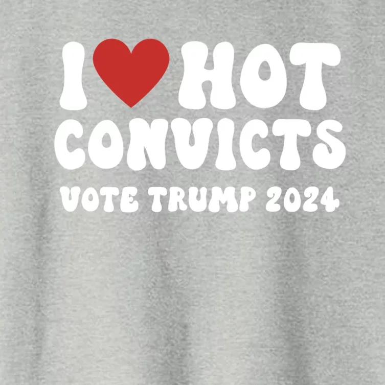 I Love Hot Convicts Vote Trump 2024 Funny Election Great Gift Women's Crop Top Tee