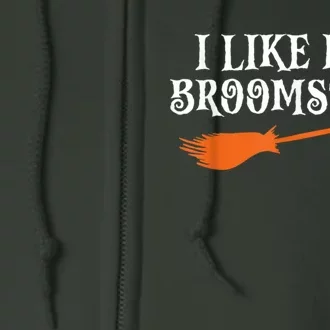 I Like His Broomstick Halloween Funny Couple Costume Full Zip Hoodie