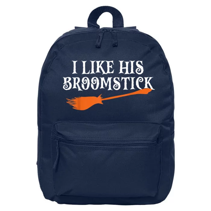 I Like His Broomstick Halloween Funny Couple Costume 16 in Basic Backpack