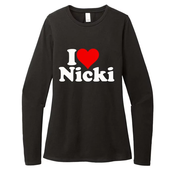 I Love Heart Nicki Womens CVC Long Sleeve Shirt