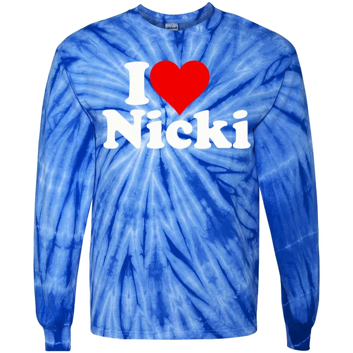 I Love Heart Nicki Tie-Dye Long Sleeve Shirt